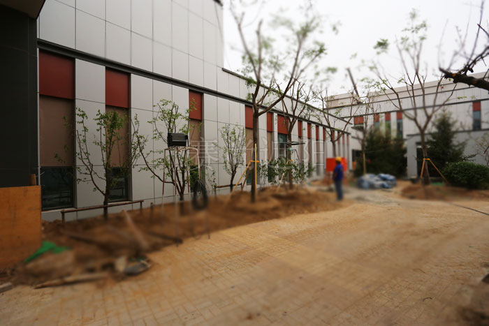 新機(jī)場房外裝戶外防風(fēng)卷簾工程現(xiàn)場實(shí)景圖