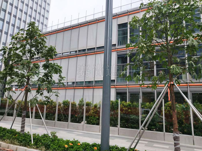 深圳前海G30薈同國際學(xué)校織物外遮陽工程實(shí)景照片