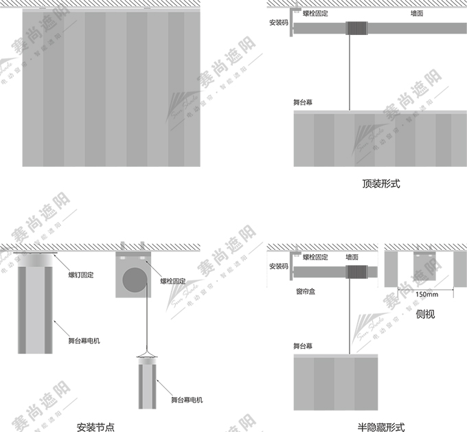 電動舞臺幕安裝方式